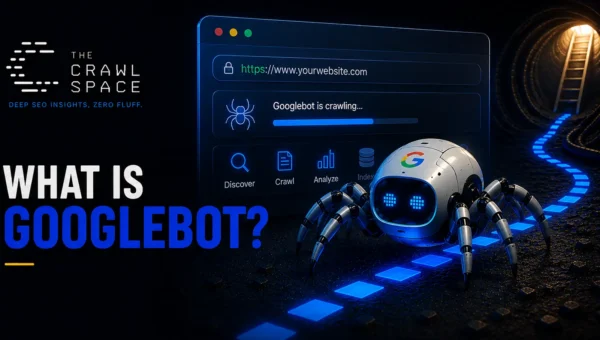 Googlebot crawling a website to discover and understand web pages for Google Search.