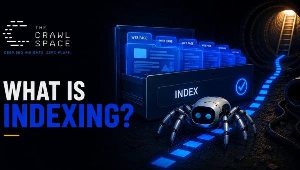 Search engine indexing showing how web pages are processed and stored for search results.